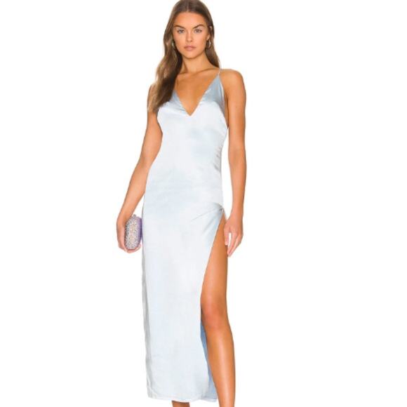MORE TO COME Regina Maxi Dress in Baby Blue NWT Size Small - Picture 1 of 4